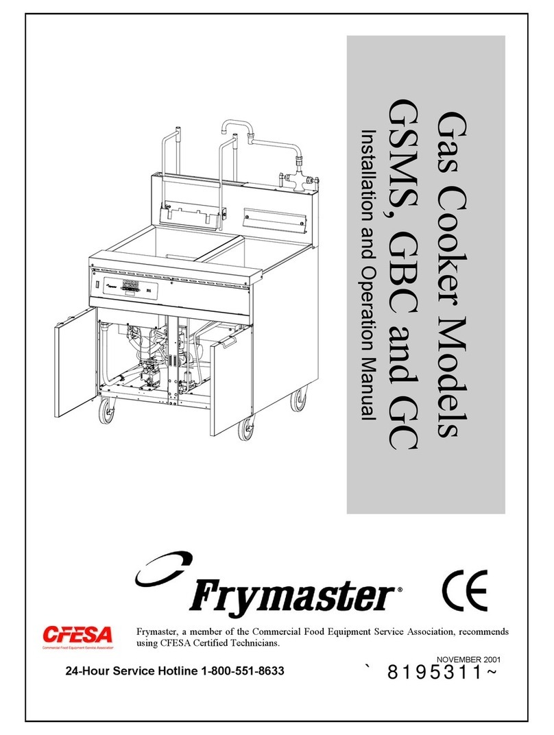 Frymaster Gas Cooker GBC Installation and operation manual