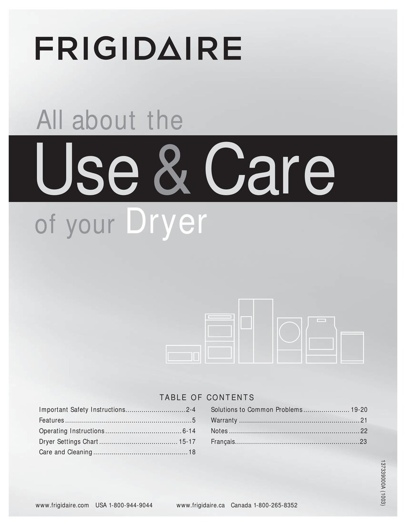 Frigidaire 137339000A Owner's manual