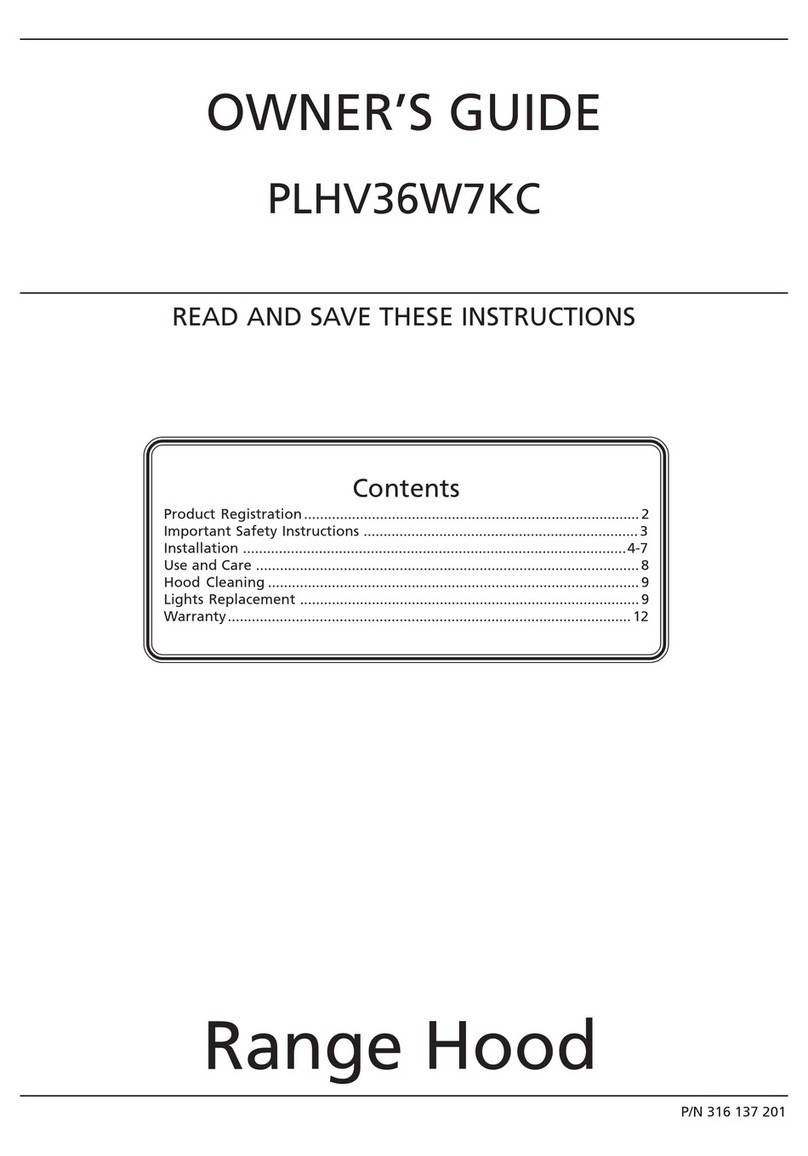Frigidaire PLHV36W7KC owner's guide
