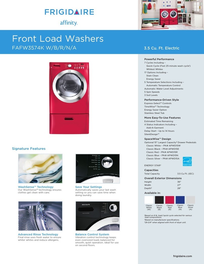 Frigidaire FAFW3574K W Specifications