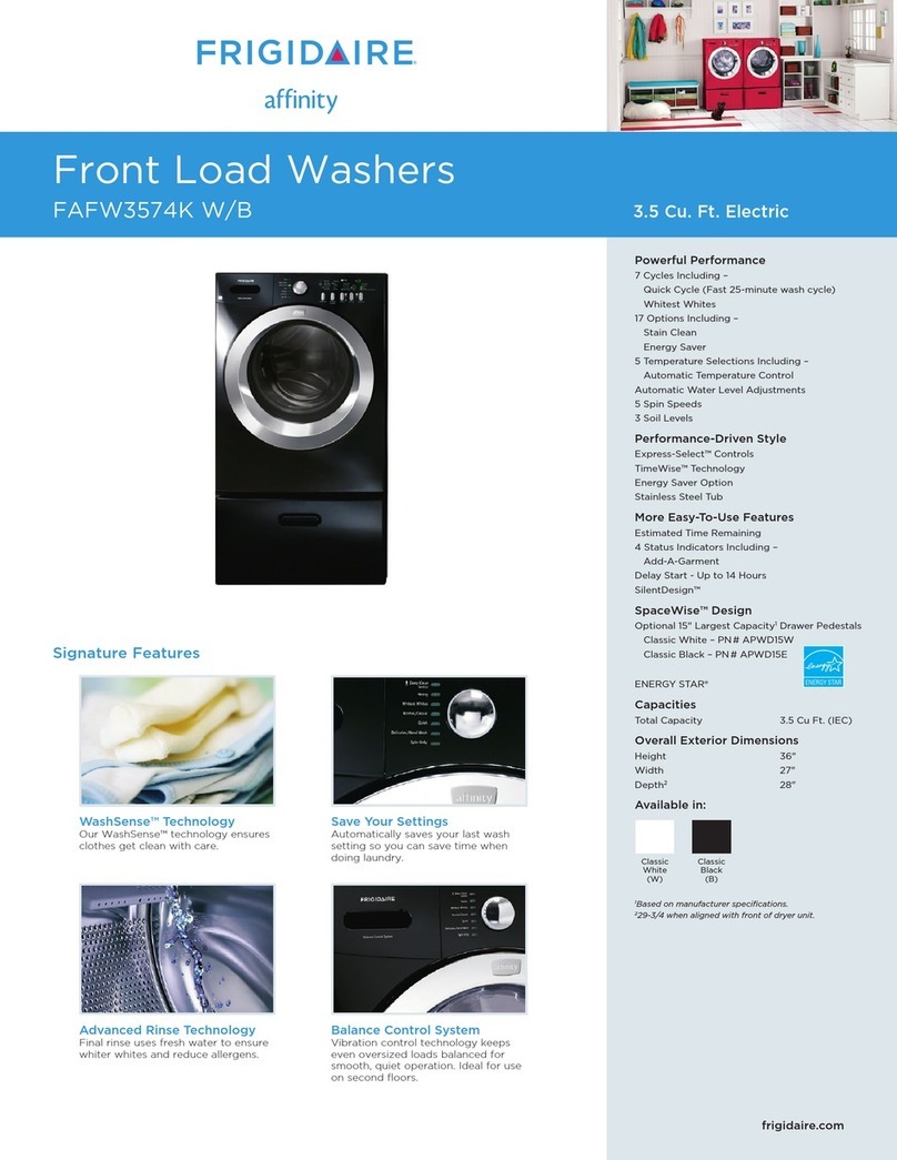 Frigidaire FAFW3574KB - Affinity Tumble Action Washer User manual