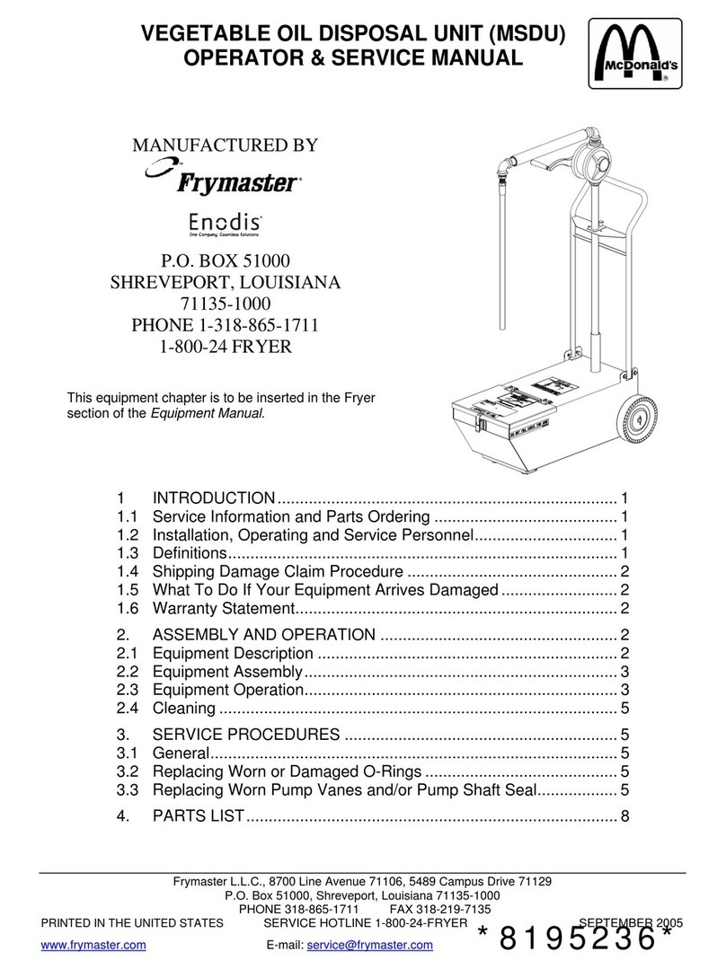 Frymaster MSDU User manual