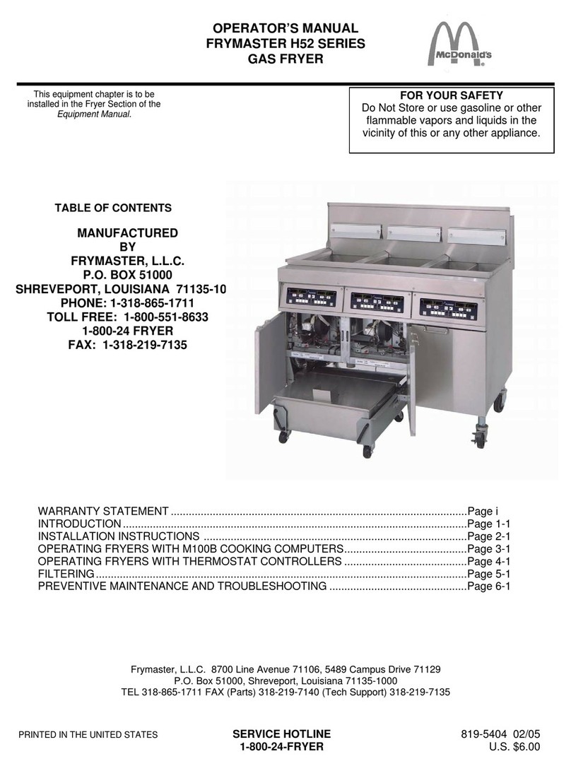 Frymaster H52 Series Operator's manual