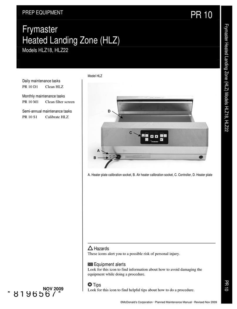 Frymaster Heated Landing Zone HLZ 18 User manual