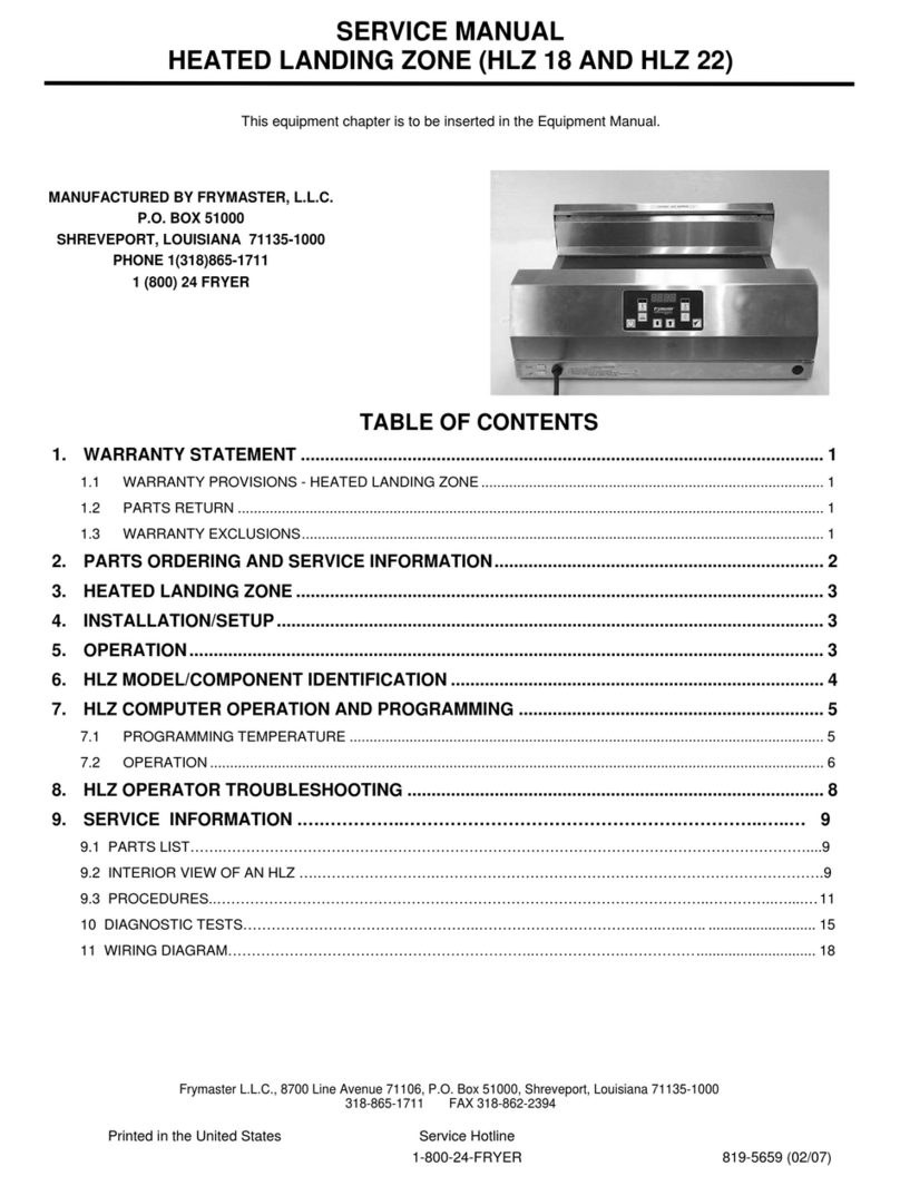 Frymaster Heated Landing Zone HLZ 18 Service manual