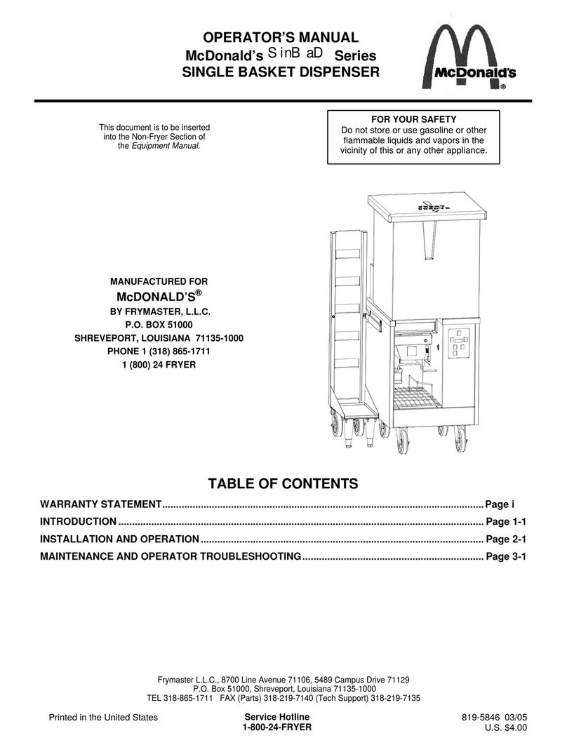Frymaster SinBaD Series Operator's manual
