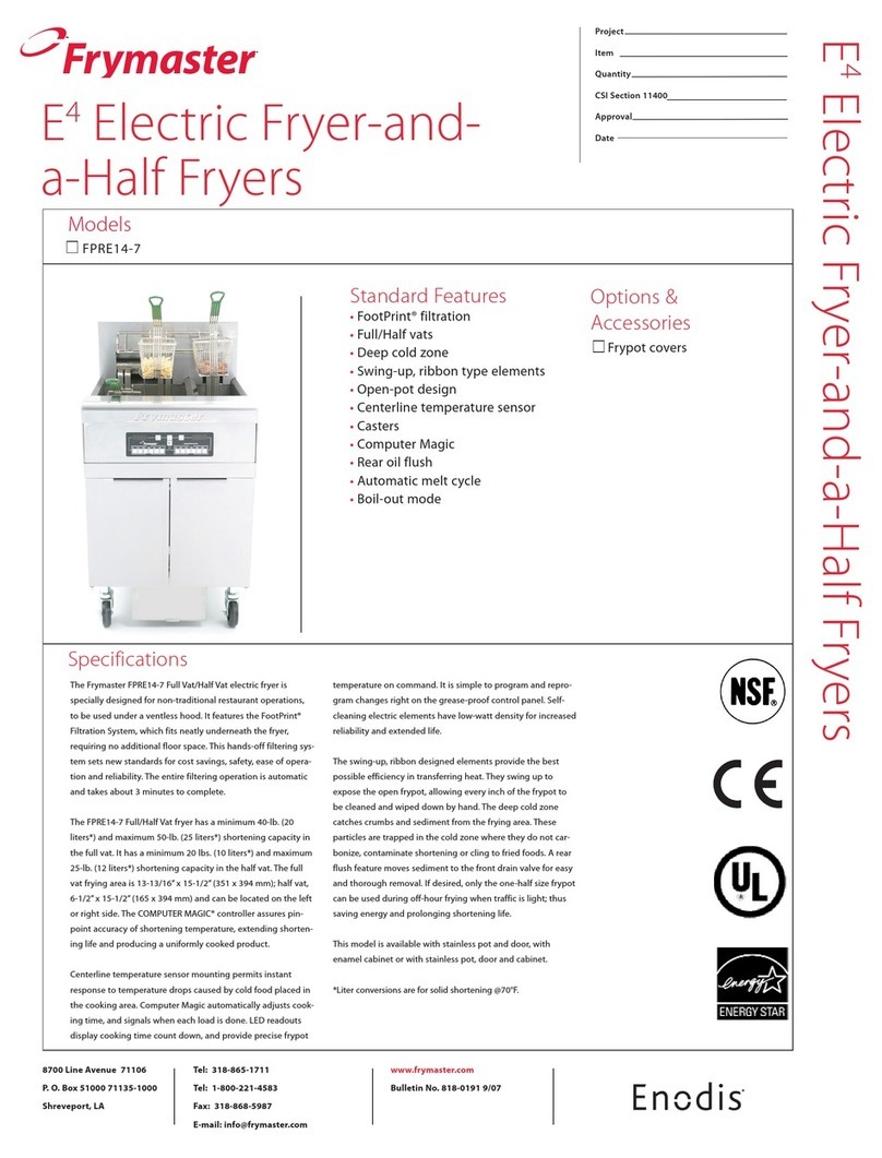 Frymaster Enodis FPRE14-7 User manual