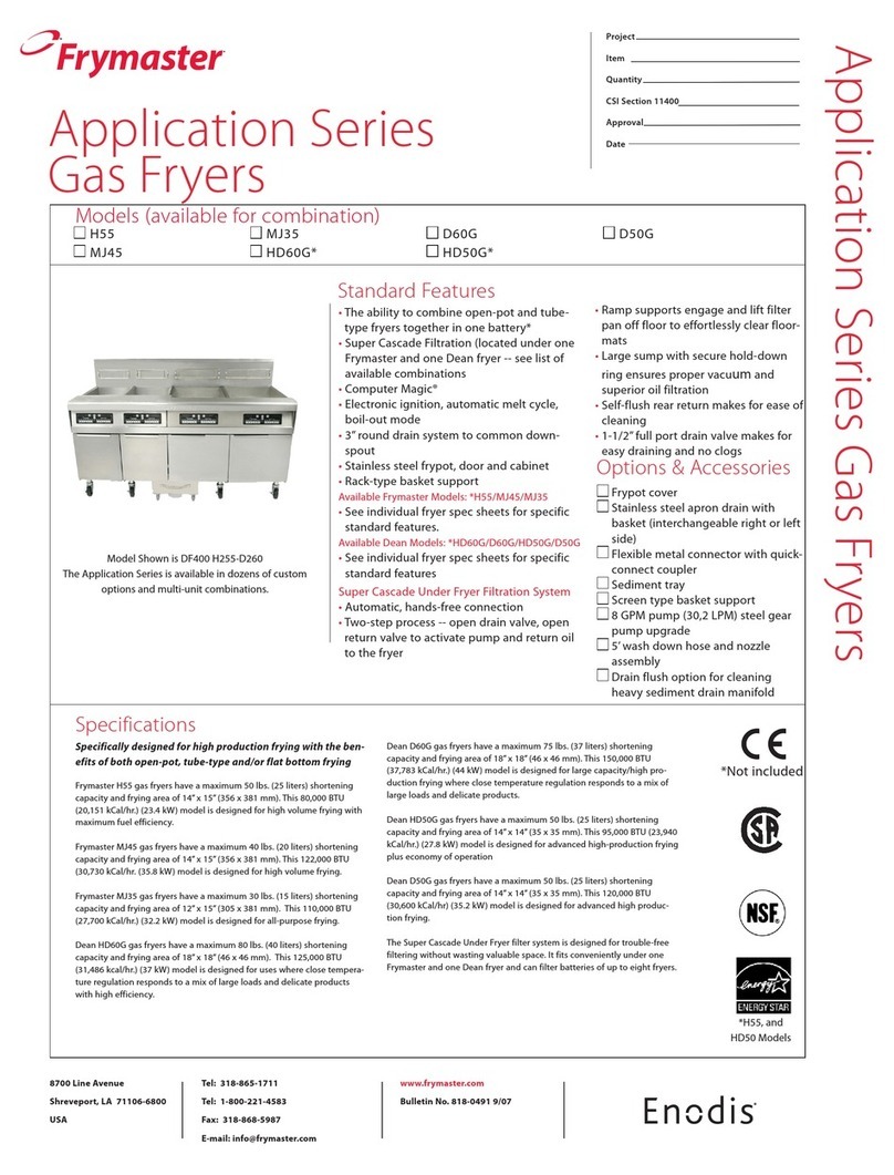 Frymaster MJ35 Specifications