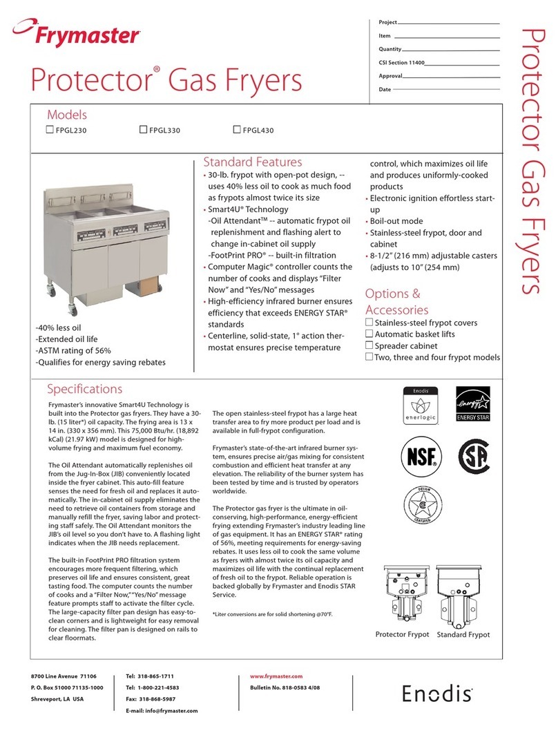 Frymaster Protector FPGL230 User manual