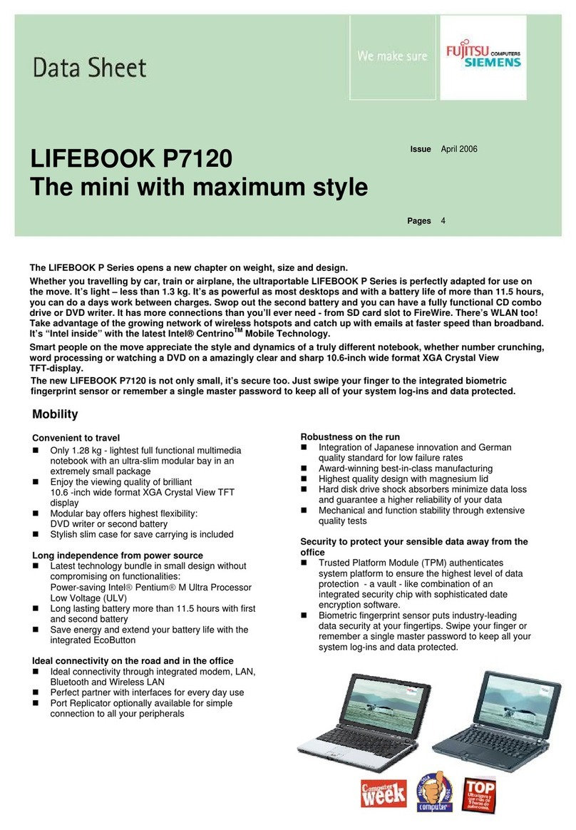 Fujitsu Siemens Computers LIFEBOOK P7120 User manual Fujitsu Siemens Computers LIFEBOOK P7120 User manual