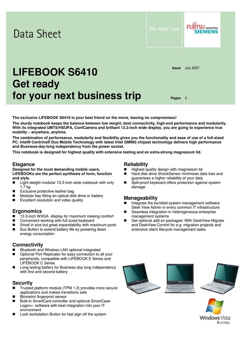 Fujitsu Siemens Computers Lifebook S6410 User manual