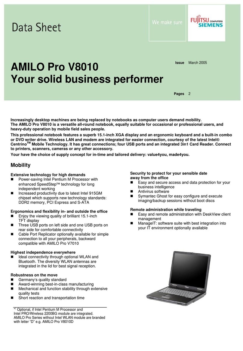 Fujitsu Siemens Computers AMILO Pro V8010 User manual