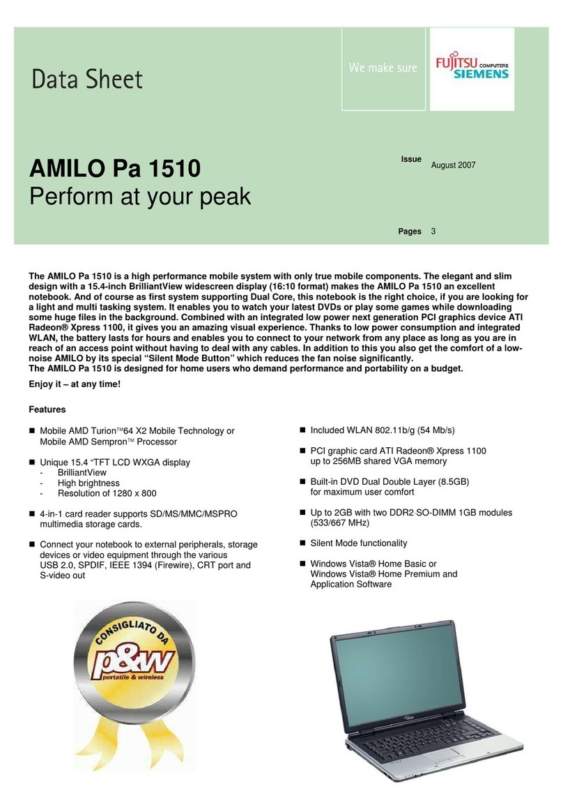 Fujitsu Siemens Computers AMILO Pa 1510 User manual Fujitsu Siemens Computers AMILO Pa 1510 User manual