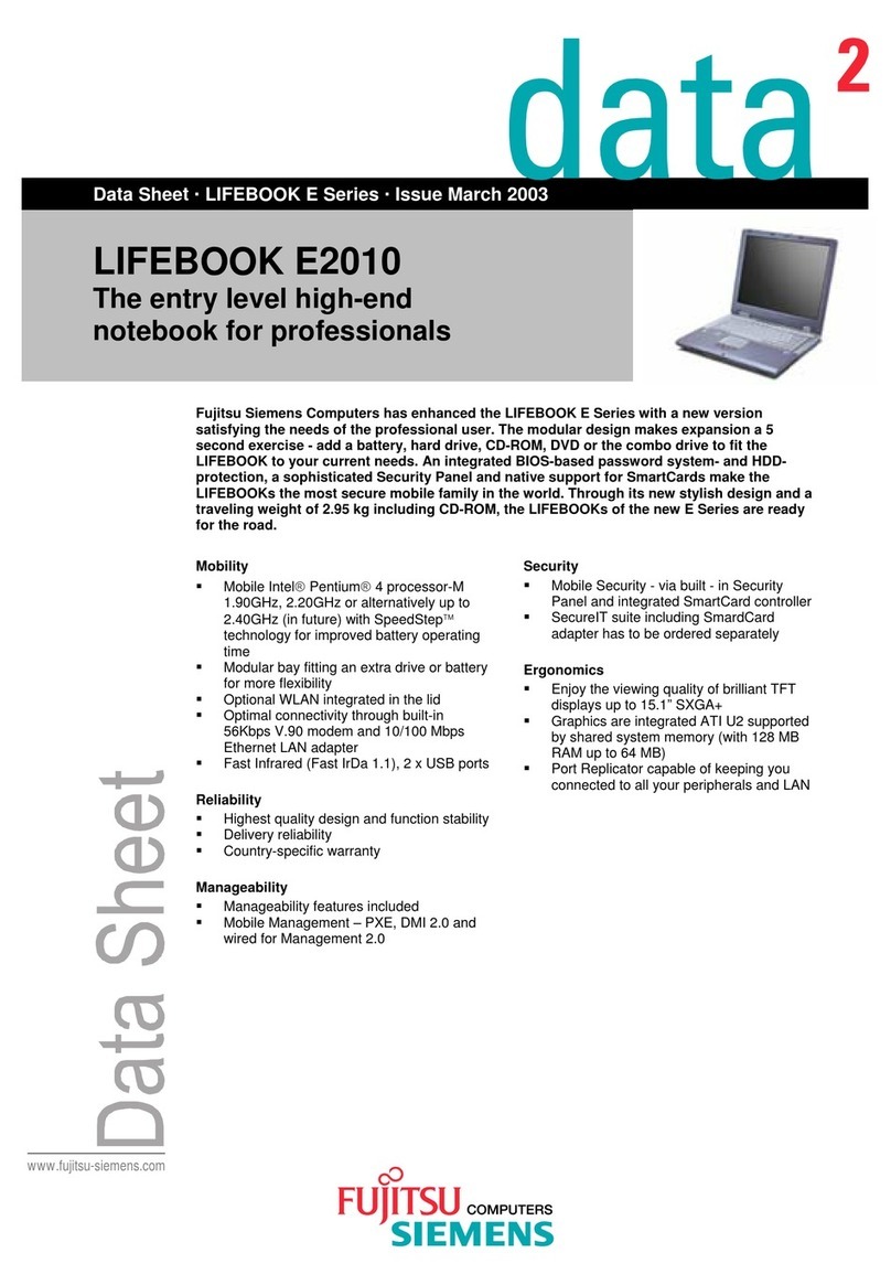 Fujitsu Siemens Computers Lifebook E2010 User manual