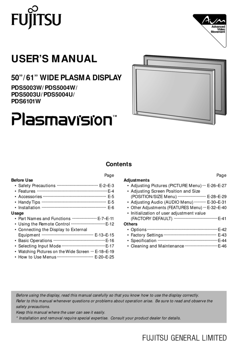 Fujitsu Plasmavision PDS5003U User manual