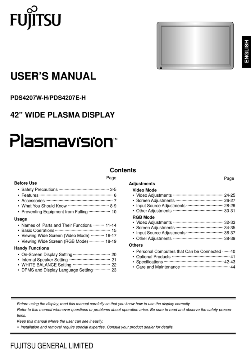 Fujitsu Plasmavision PDS4207E-H User manual