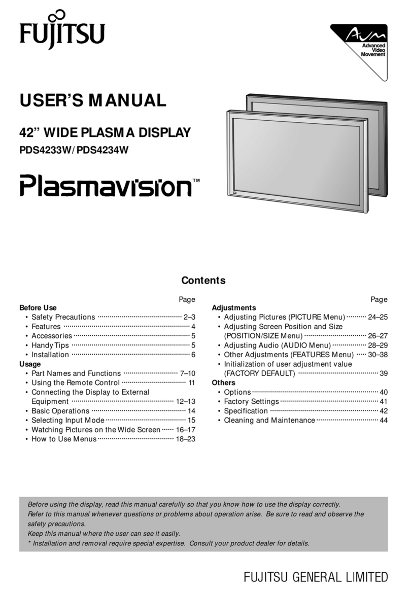 Fujitsu Plasmavision PDS4233W User manual