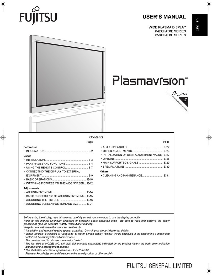 Fujitsu P42XHA58E Series, P50XHA58E Series User manual