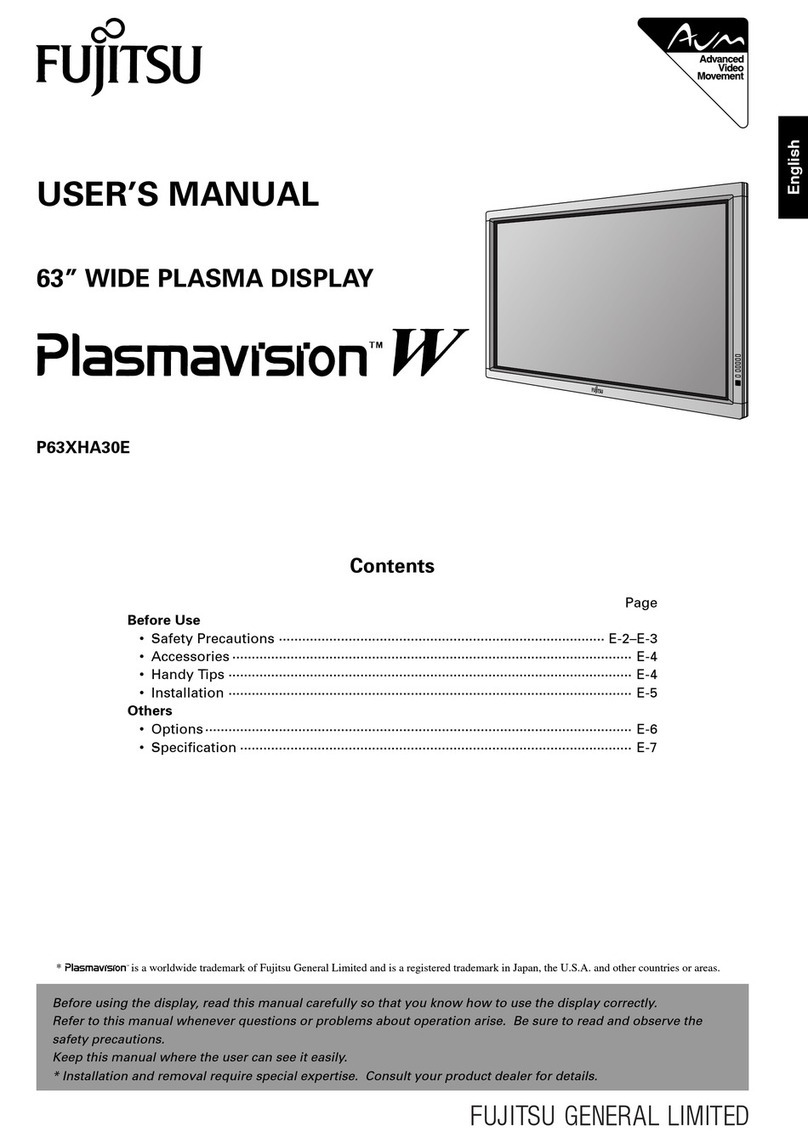 Fujitsu Plasmavision W P63XHA30E User manual