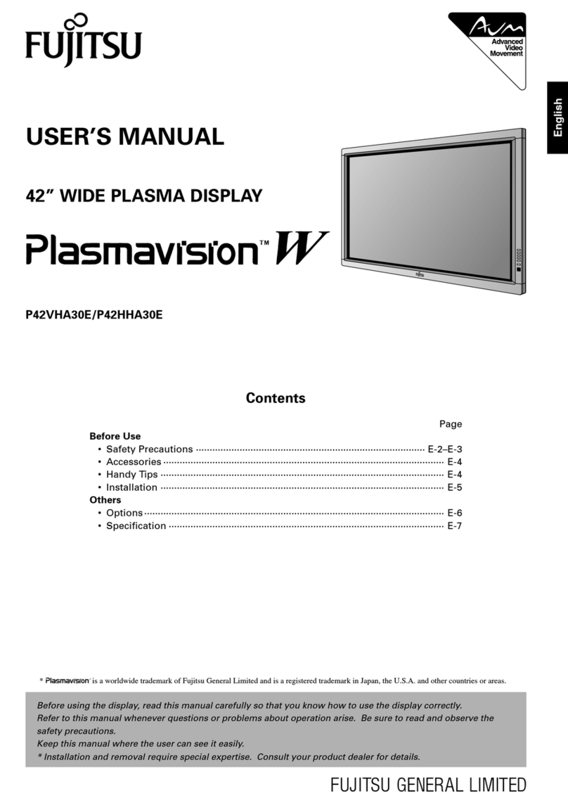 Fujitsu Plasmavision W P42HHA30E user manual Fujitsu Plasmavision W P42HHA30E user manual