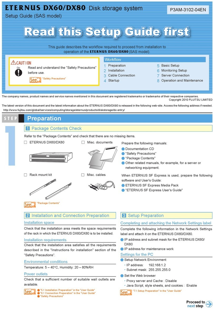 Fujitsu ETERNUS DX60 User manual Fujitsu ETERNUS DX60 User manual