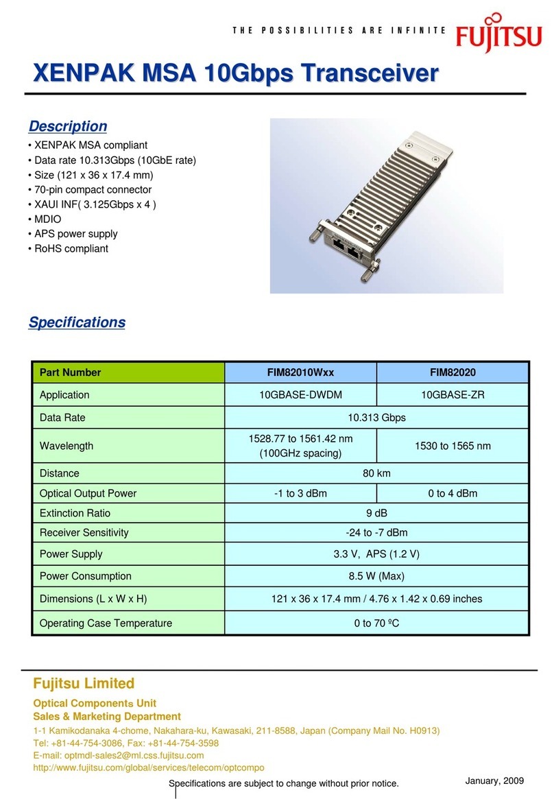 Fujitsu XENPAK MSA XENPAK MSA Specifications
