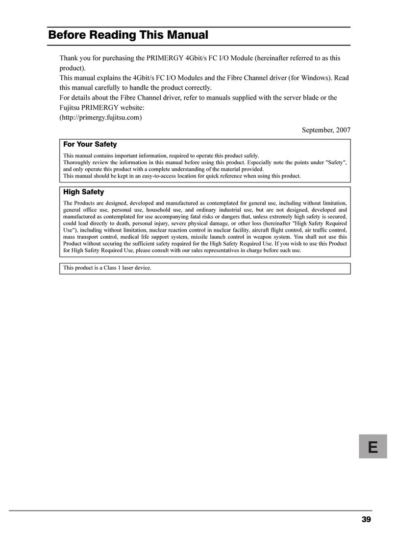 Fujitsu PRIMERGY 4Gbit/s FC I/O Modules User manual