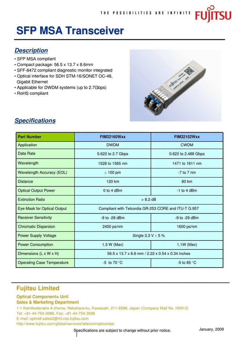 Fujitsu SFP MSA Specifications
