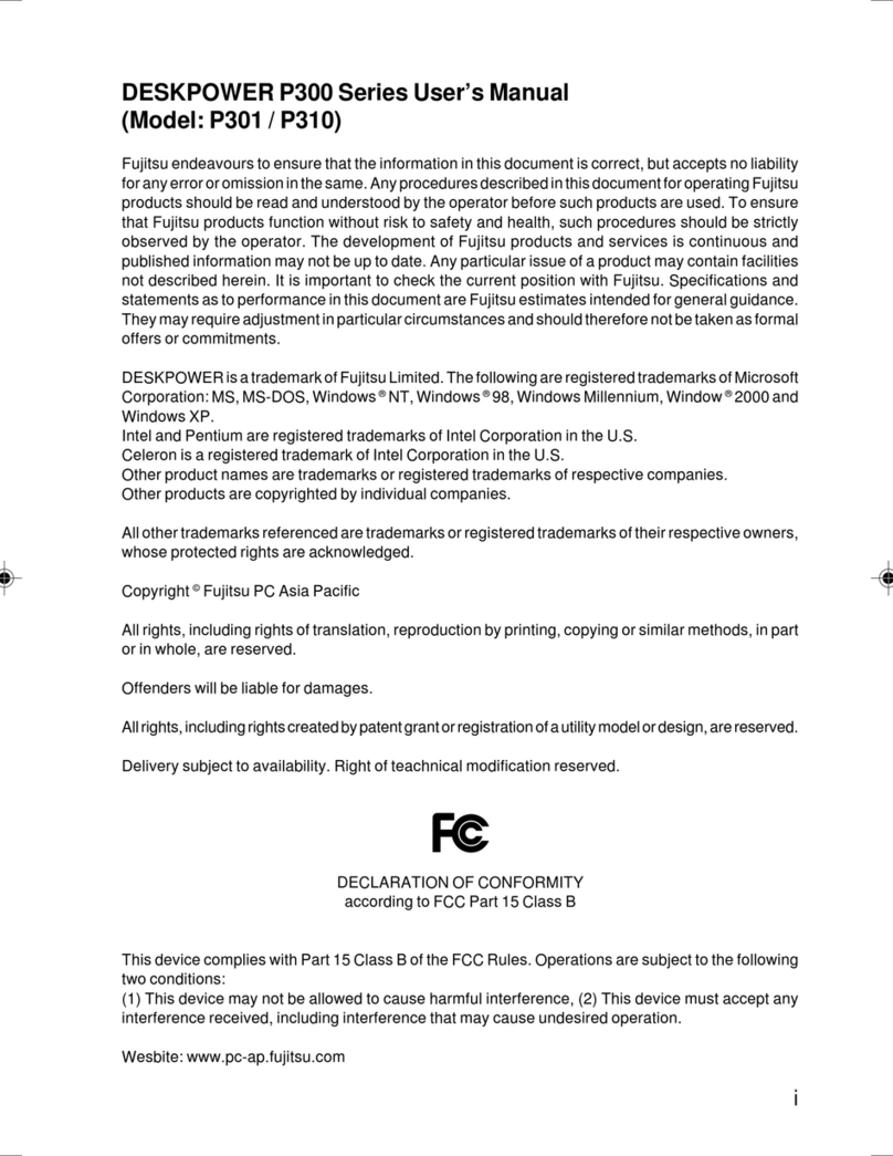 Fujitsu DESKPOWER P301 User manual Fujitsu DESKPOWER P301 User manual