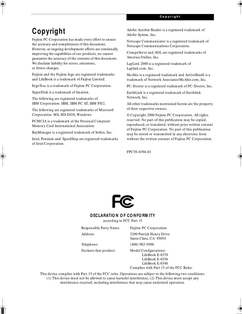 Fujitsu LifeBook E-6570 User manual