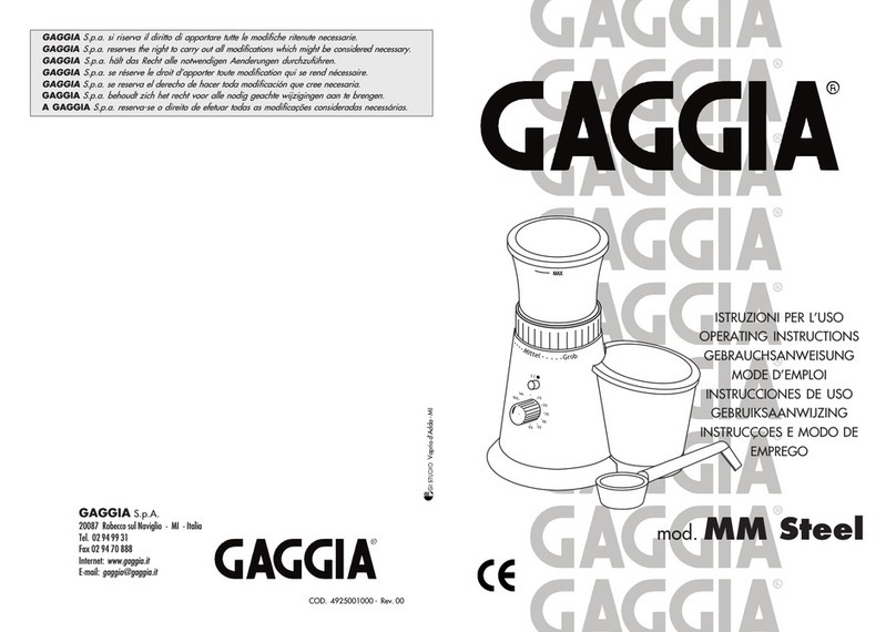 Gaggia Coffee Grinder Mod. MM Steel operating instructions