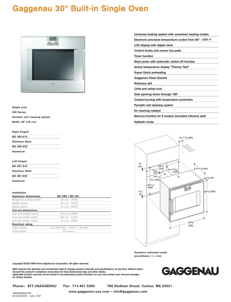Gaggenau BO 280-630 Specifications