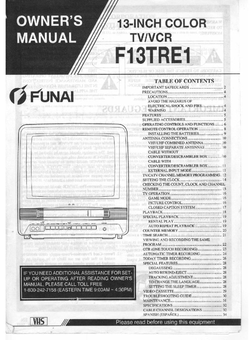 FUNAI F13TRE1 owner's manual
