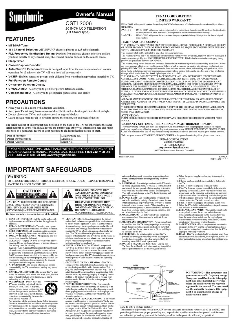FUNAI Symphonic CSTL2006 User manual