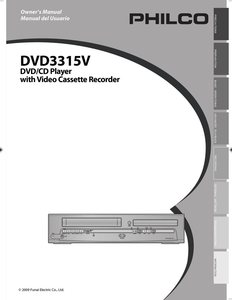 Philco DVD/CD Player with Video Cassette Recorder... owner's manual