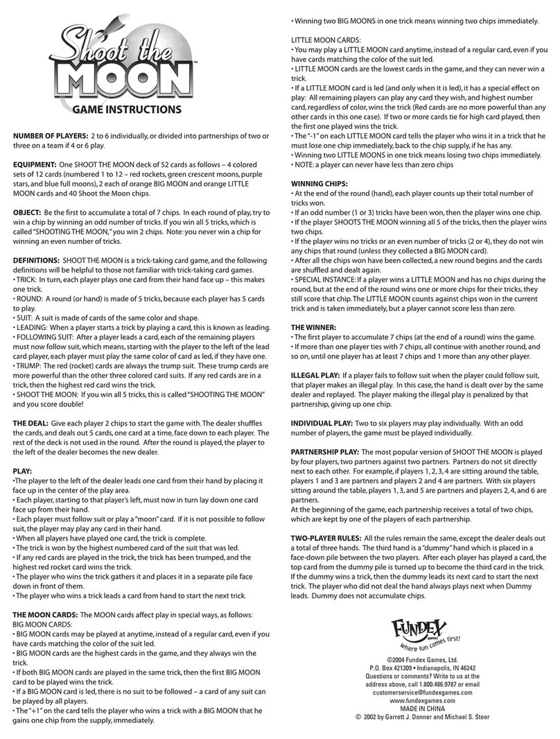 Fundex Games Shoot the Moon User manual