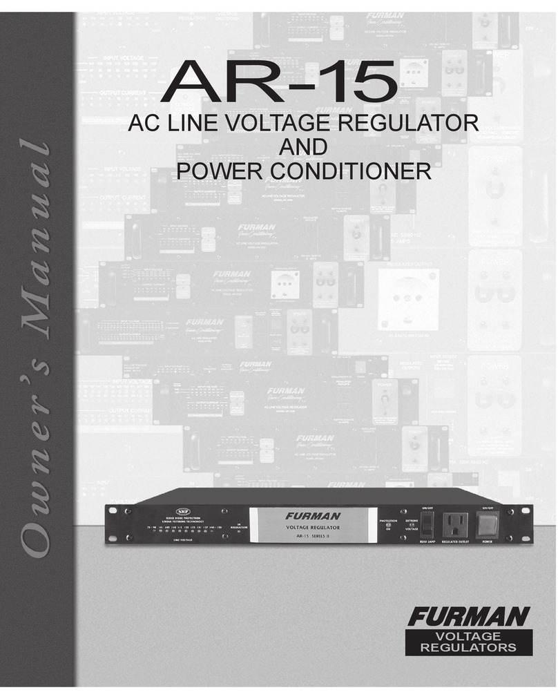 Furman AC LINE VOLTAGE REGULATOR AR-15 owner's manual
