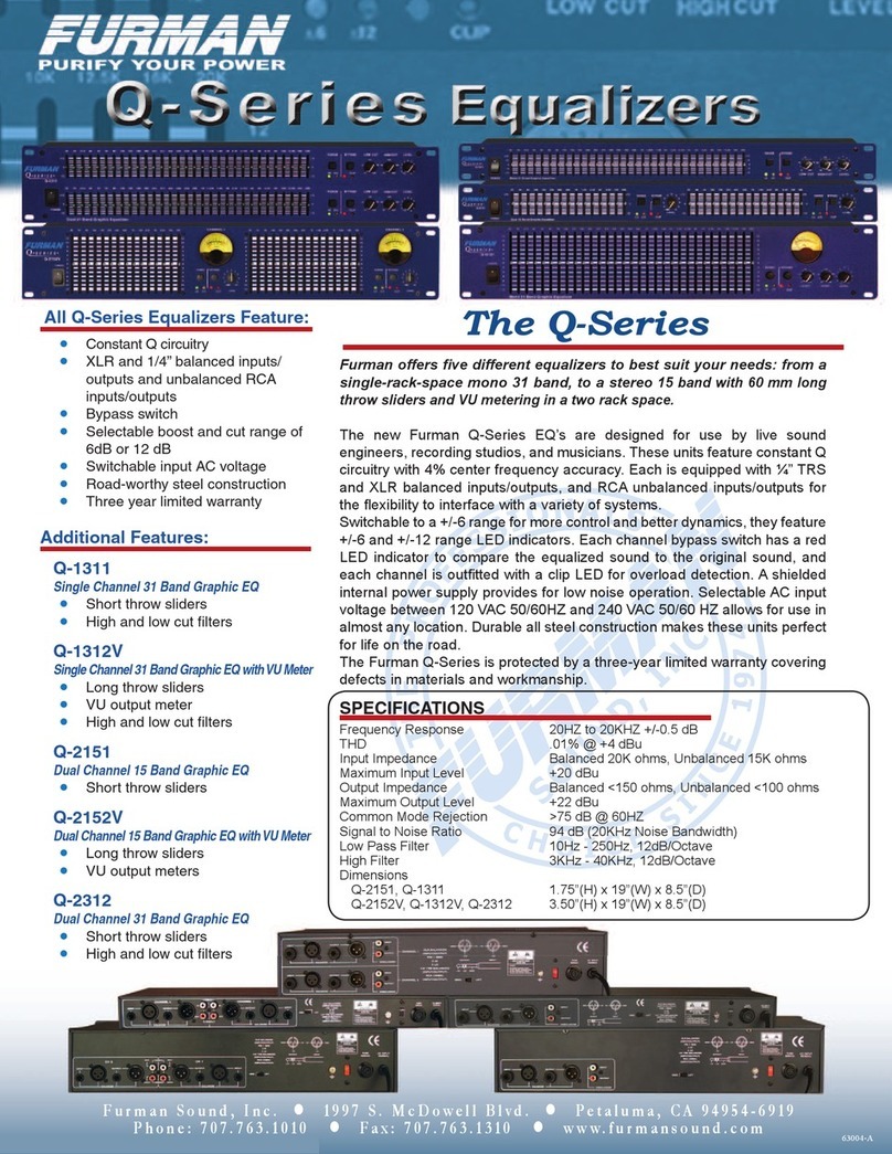 Furman Q-1311 Specification sheet