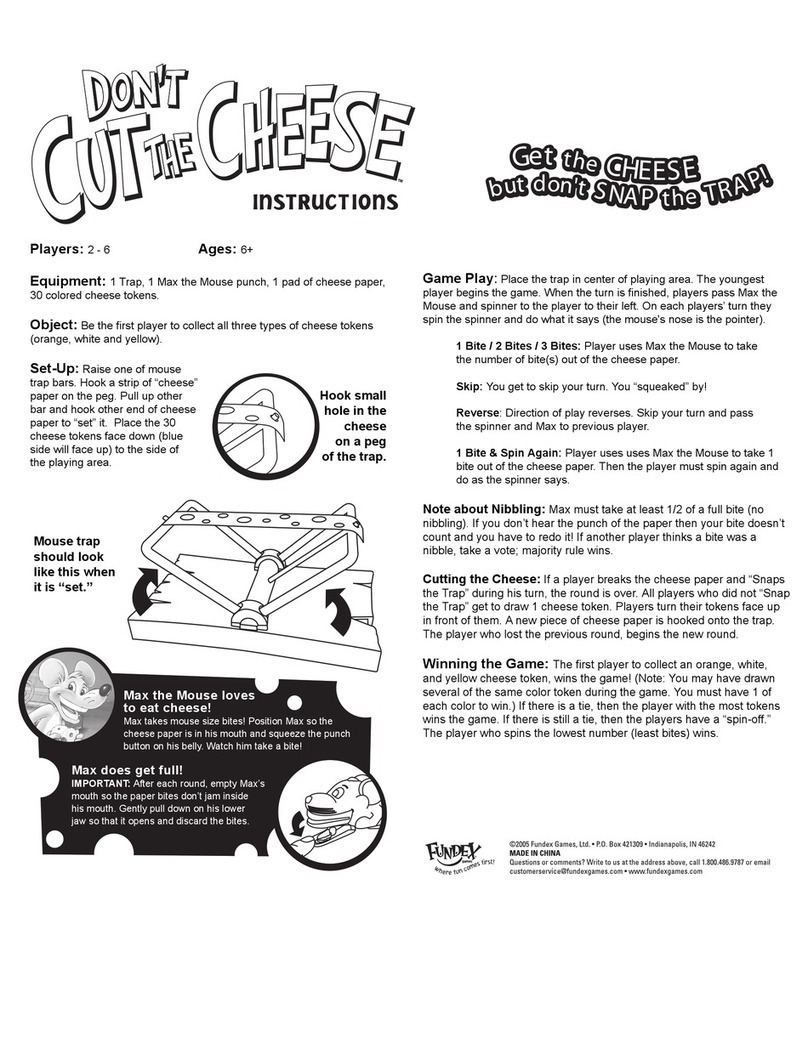 Fundex Games Don't Cut the Cheese User manual Fundex Games Don't Cut the Cheese User manual