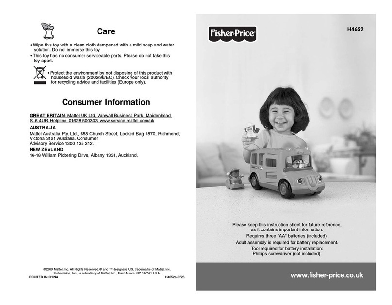 Fisher-Price H4652 instruction sheet