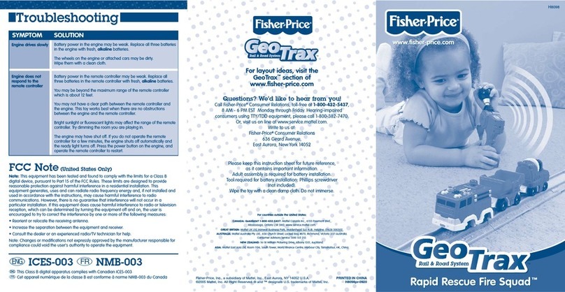 Fisher-Price GEOTRAX H8098 user manual