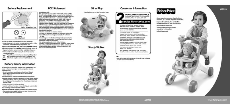 Fisher-Price M9523 instruction sheet