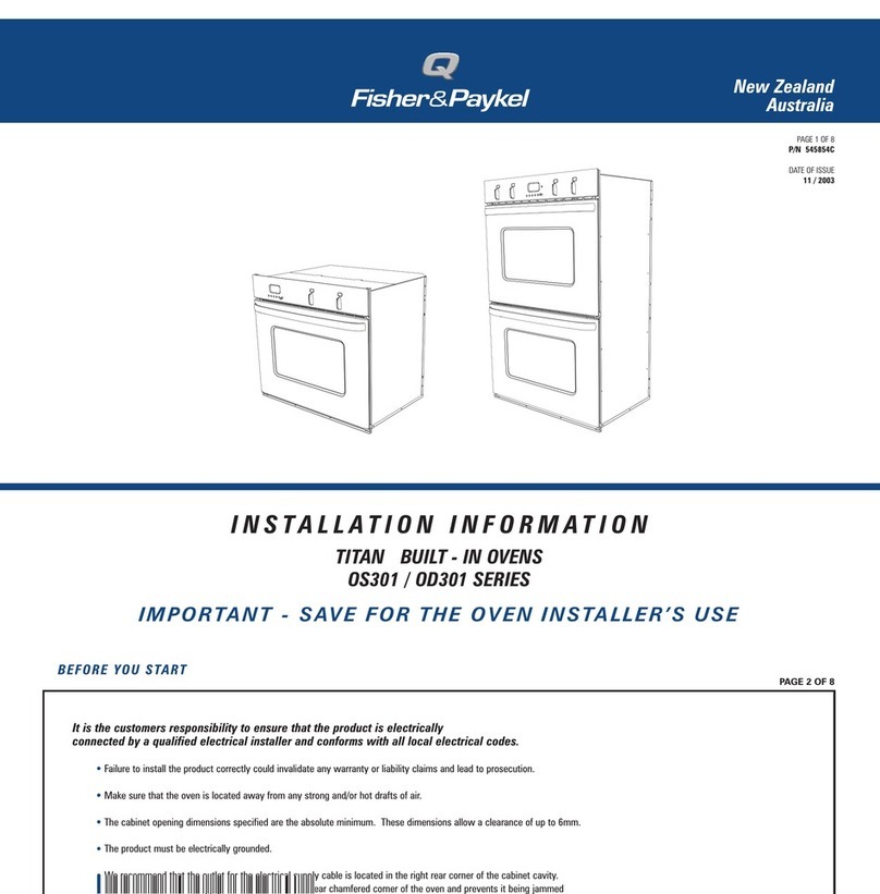 Fisher & Paykel OD301 Series Service manual