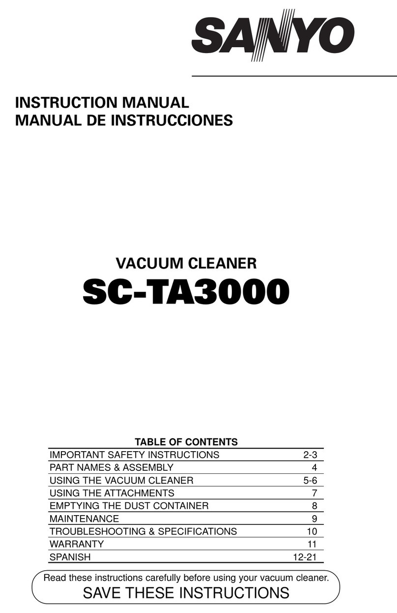 Sanyo SC-TA3000 - Revo Upright Bagless Vacuum... User manual