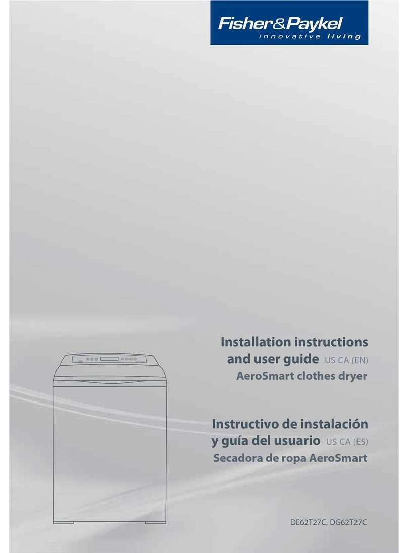 Fisher & Paykel AeroSmart DE62T27C Installation instructions and user guide