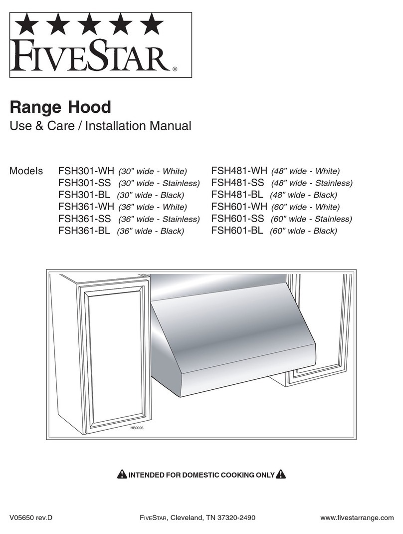 FiveStar FSH301-BL Use & care / installation manual