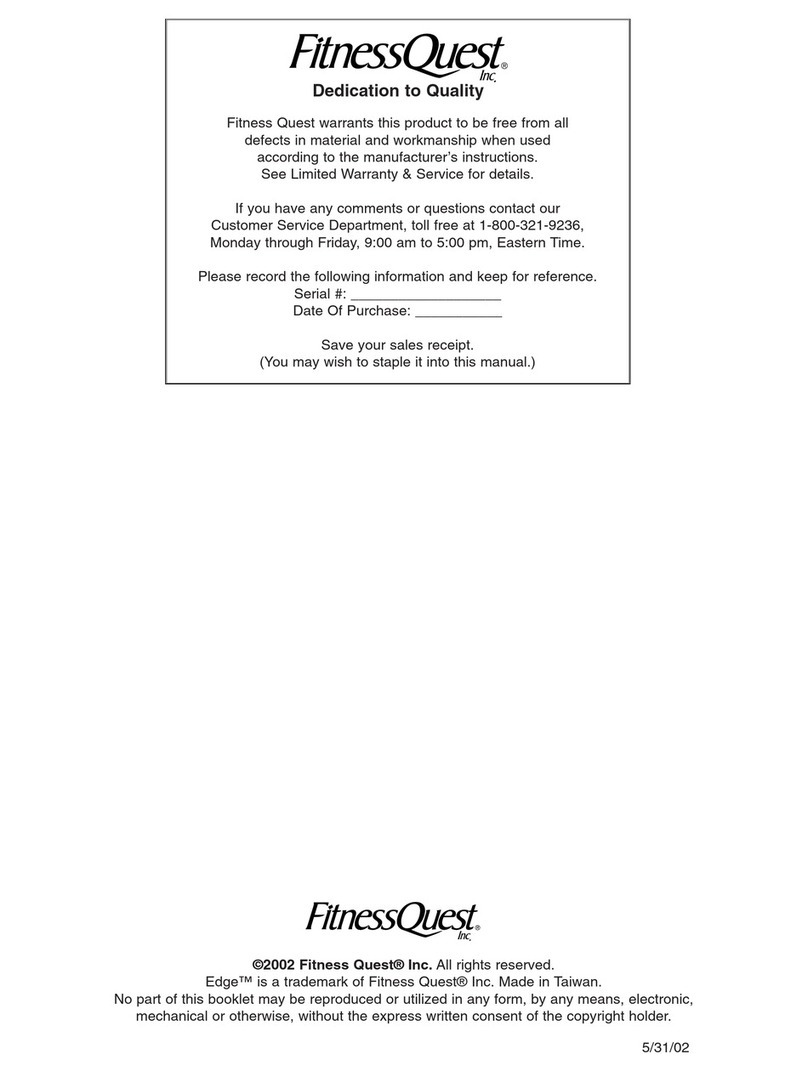 Fitness Quest Edge 491pr owner's manual
