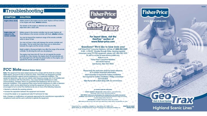 Fisher-Price GEOTRAX H8099 user manual