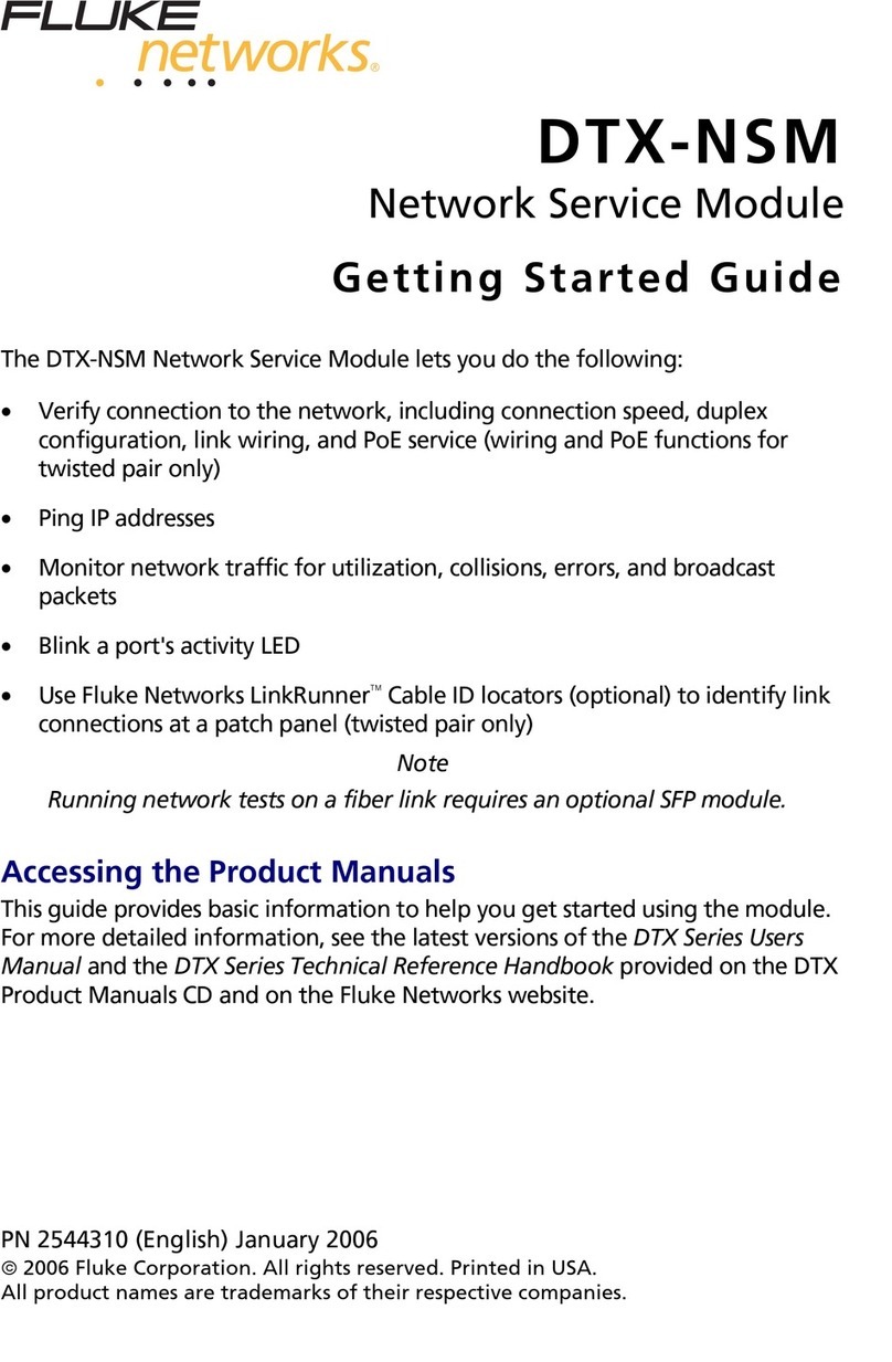 Fluke NETWORK SERVICE MODULE DTX-NSM User manual Fluke NETWORK SERVICE MODULE DTX-NSM User manual