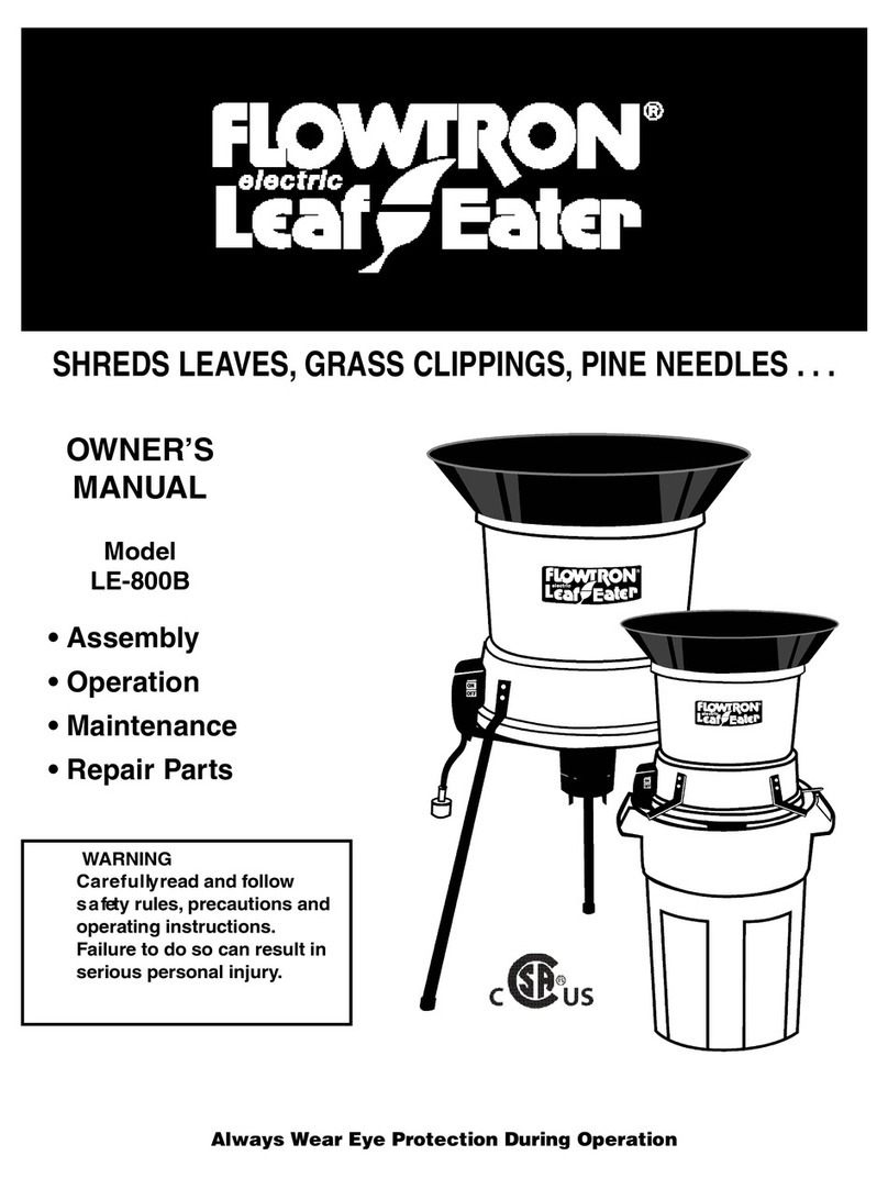 Flowtron Leaf Eater LE-800B User manual Flowtron Leaf Eater LE-800B User manual